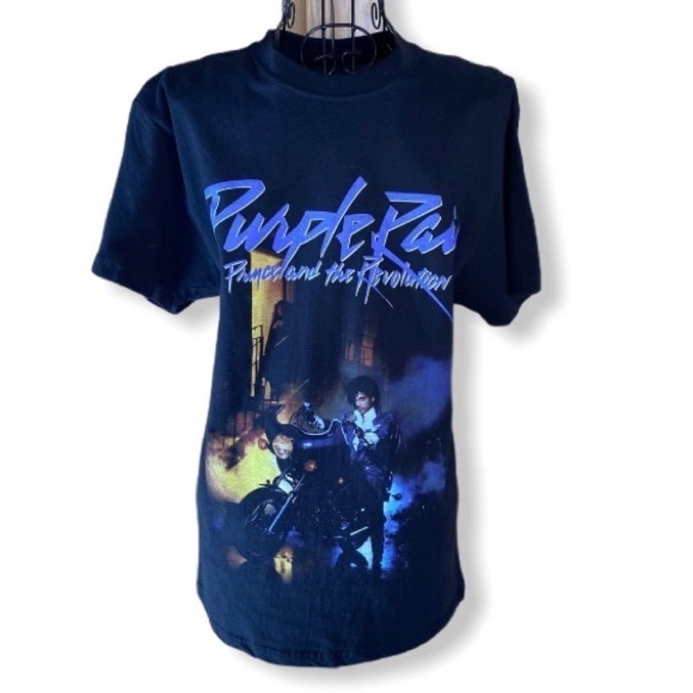 Purple Rain Prince the Revolution Short-sleeve T-shirt Black Size Small
